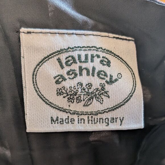 Vintage 90s Laura Ashley Navy Blue Polka Dot Midi Dress Sailor Picnic Size 10 - Picture 9 of 11